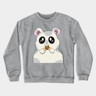 Cute Cartoon Hamster Eating Crewneck Sweatshirt